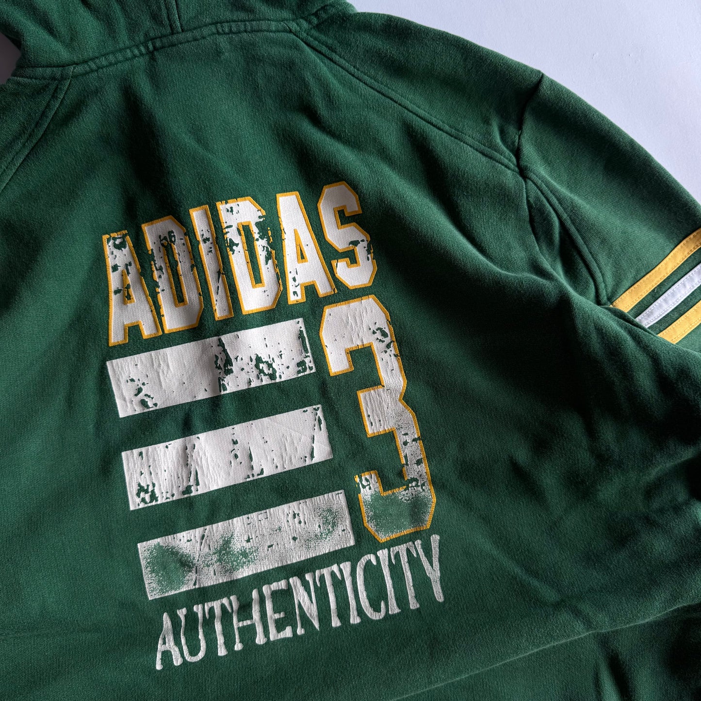 Y2K Adidas Three Striped Quarter Zip Hoodie - S