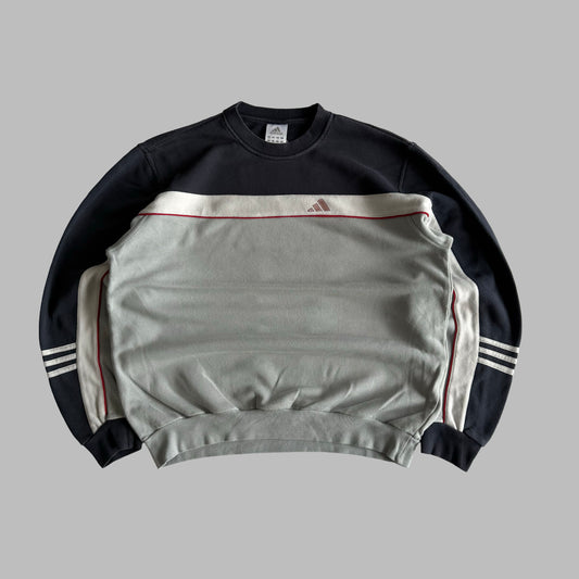 Y2K Adidas Striped Sweatshirt - M