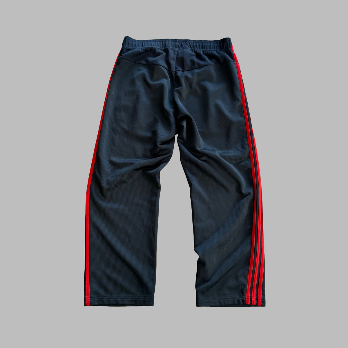 Y2K Adidas Three Stripe Wide Leg Track Pants - L