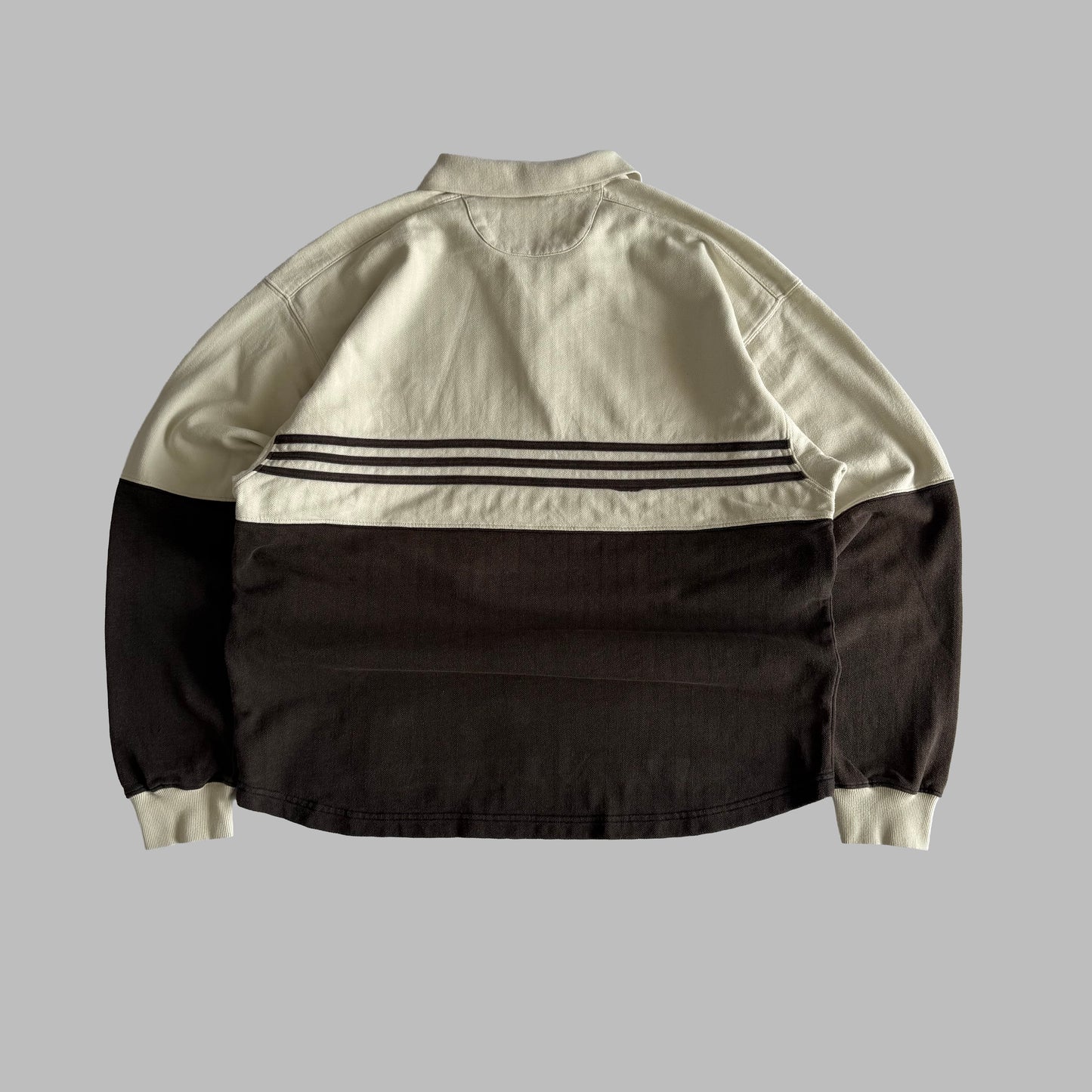 90s Adidas Striped Quarter Zip - L