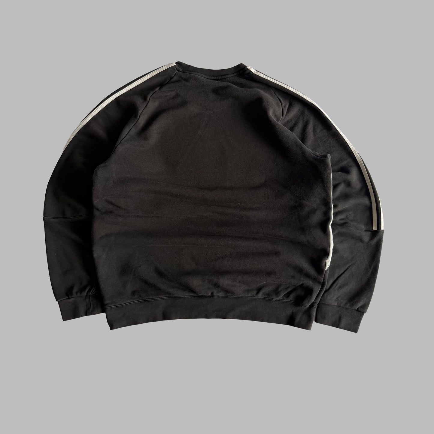 Y2K Adidas Three Striped Panelled Sweatshirt - XL