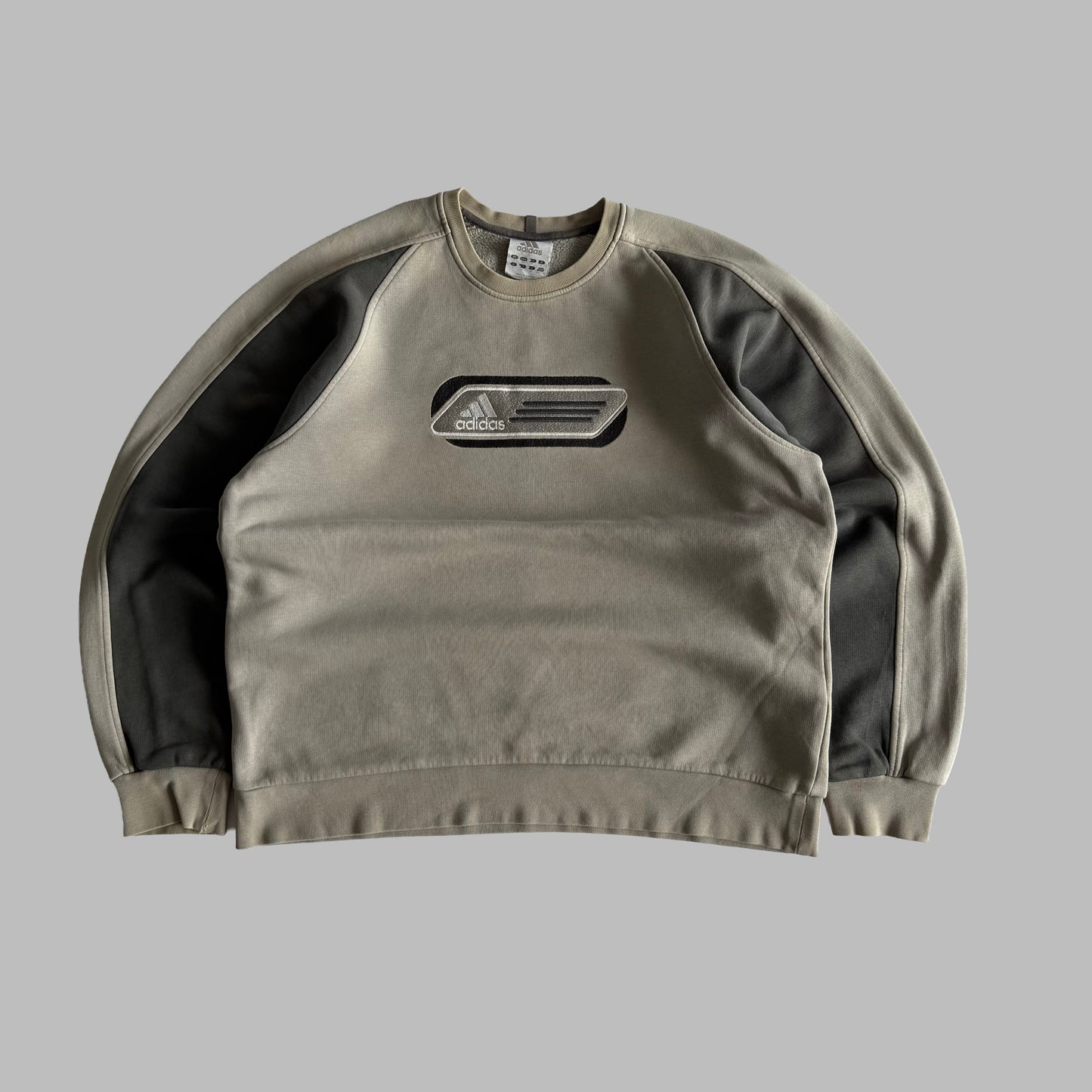 Y2K Adidas Embroidered Panelled Sweatshirt - S