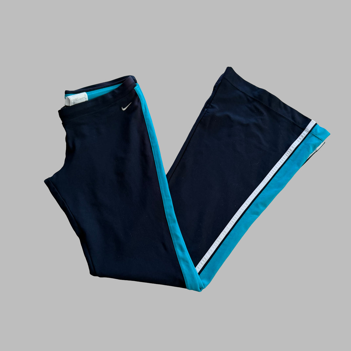 Y2K Nike Striped Flared Activewear Pants - S