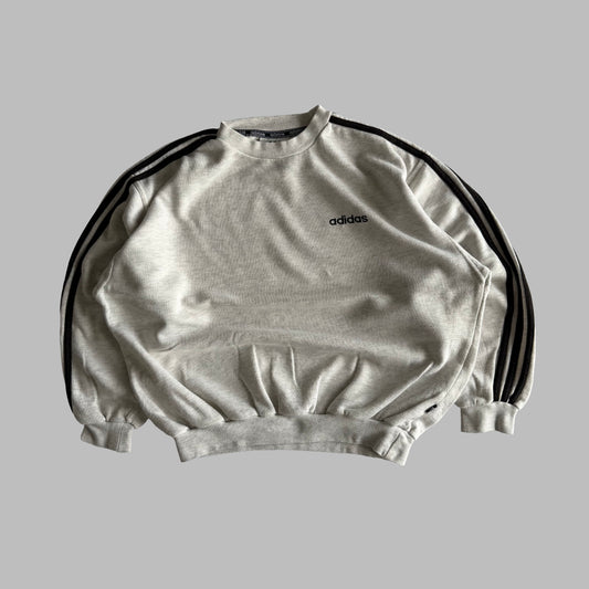 90s Adidas Three Stripe Sweatshirt - S