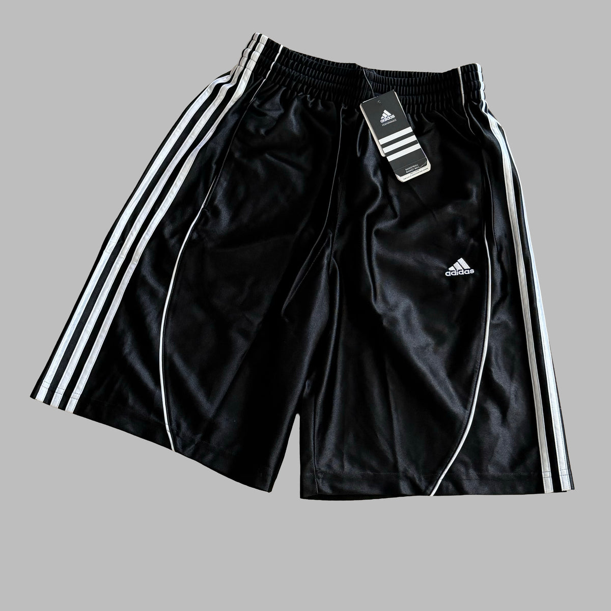 Y2K Adidas Three Stripe Basketball Shorts - S