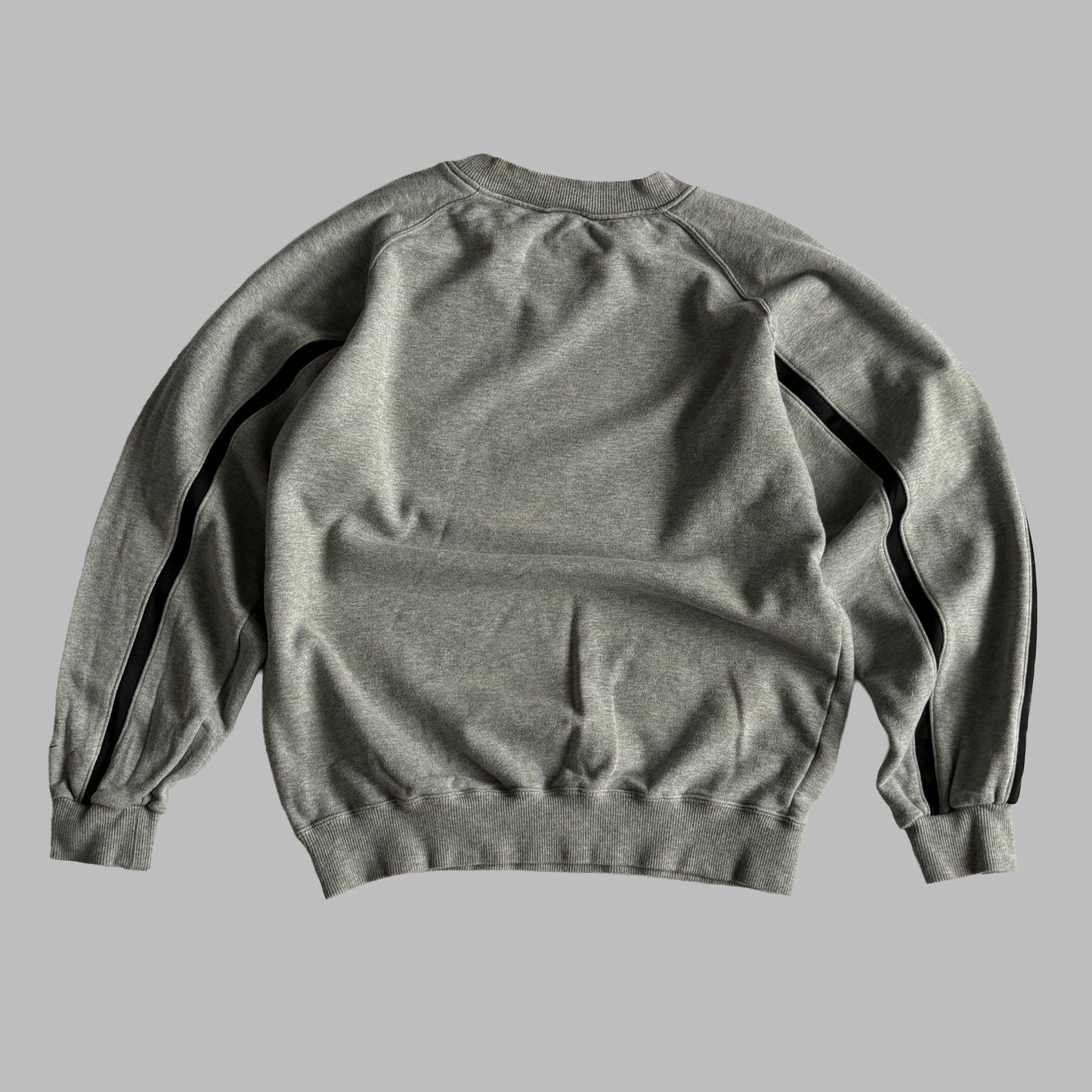 Y2K Nike Striped Single Swoosh Sweatshirt - M