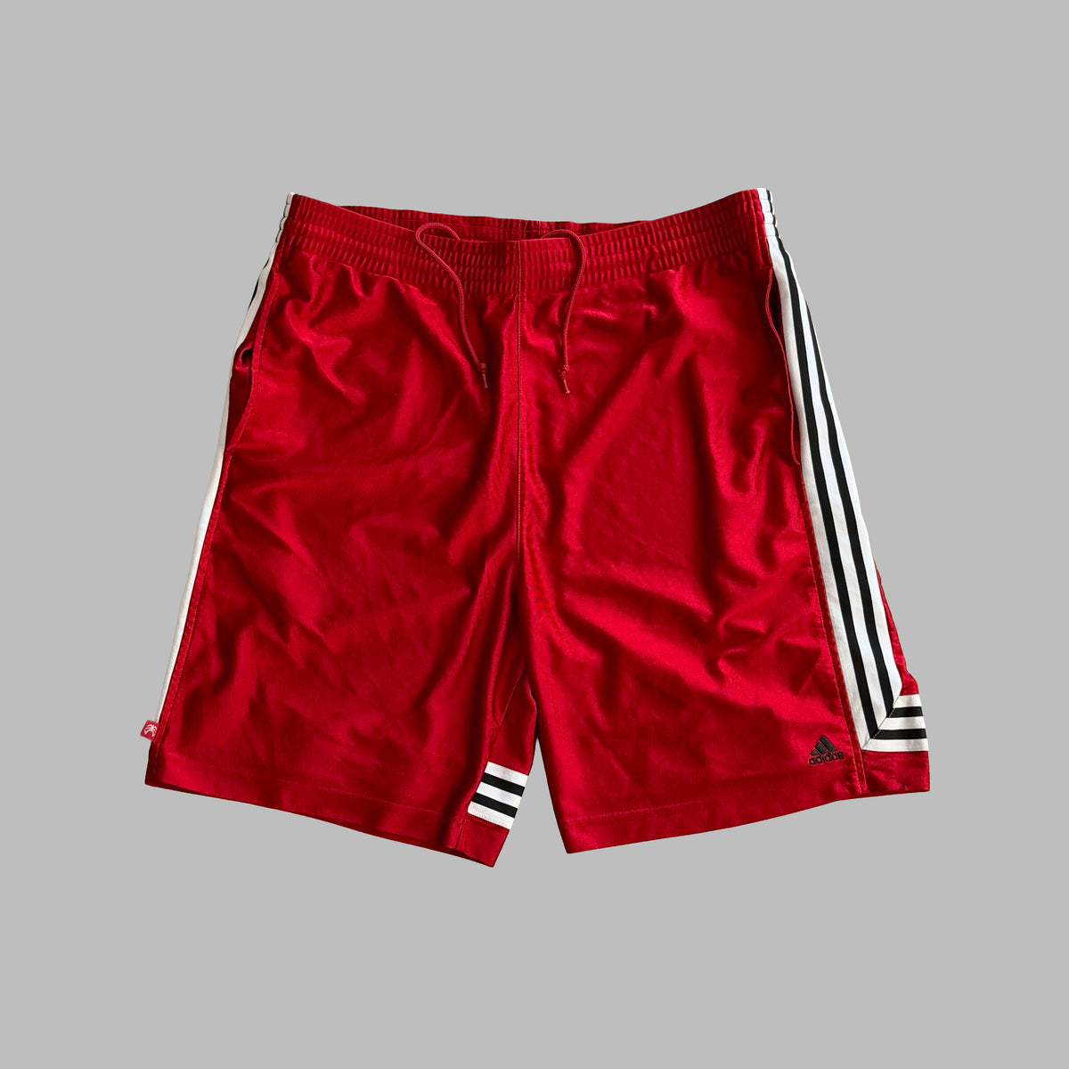 Y2K Adidas Three Stripe Heavyweight Basketball Shorts - XL