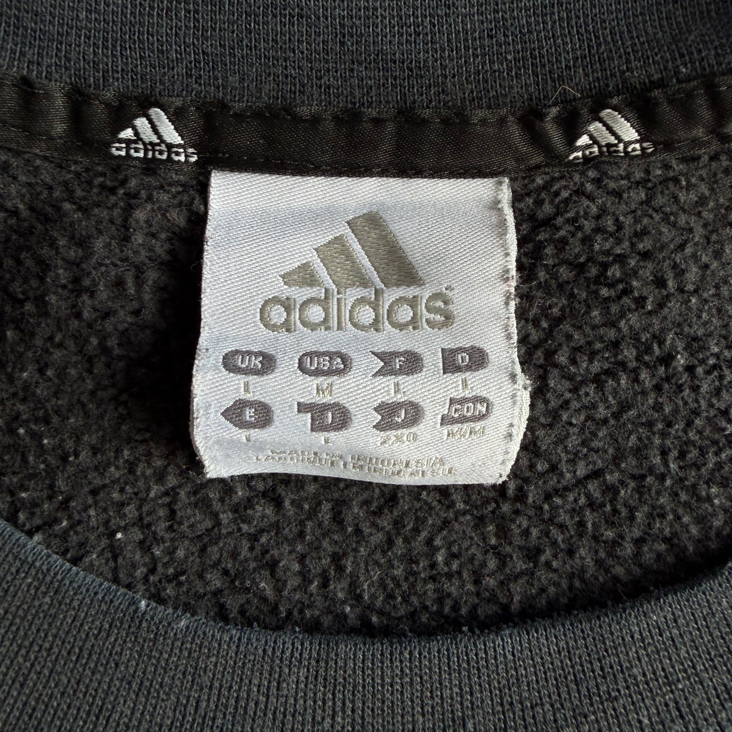 Y2K Adidas Three Striped Panelled Sweatshirt - L