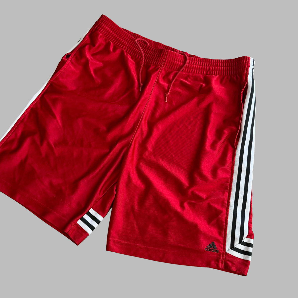 Y2K Adidas Three Stripe Heavyweight Basketball Shorts - XL