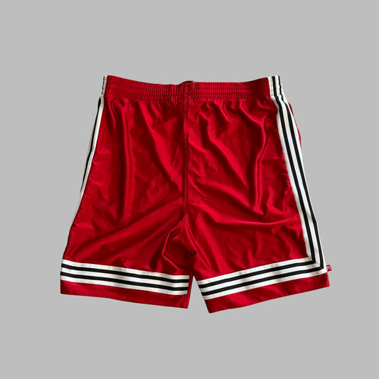 Y2K Adidas Three Stripe Heavyweight Basketball Shorts - XL