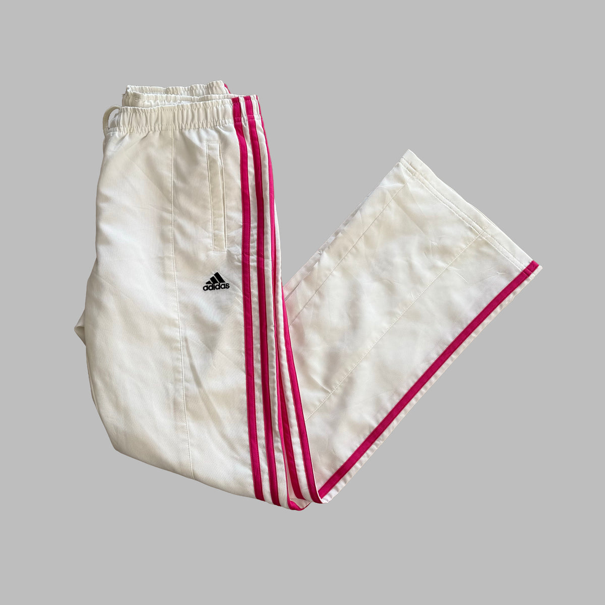 Y2K Adidas Three Stripe Lightweight Track Pants - S