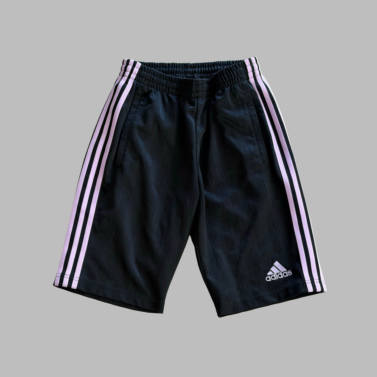 Y2K Adidas Three Stripe Baggy Shorts - S