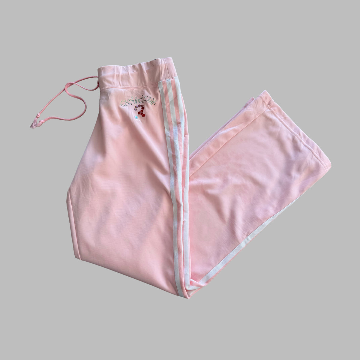 Y2K Adidas Spell Out Wide Leg Activewear Pants - S