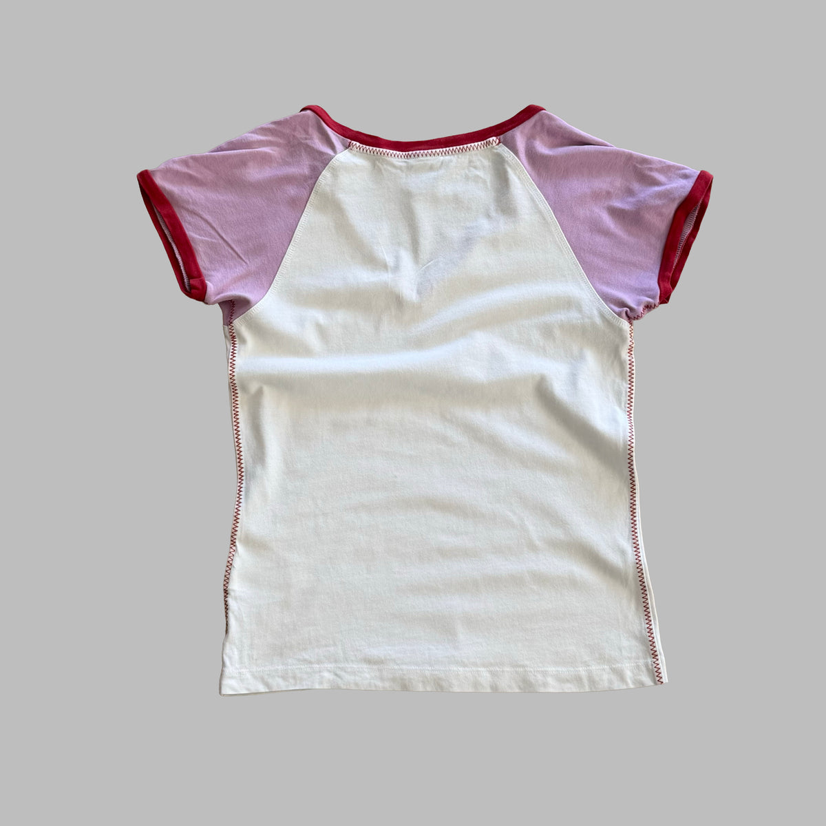 Y2K Nike V-Neck Fitted Raglan Tee - M
