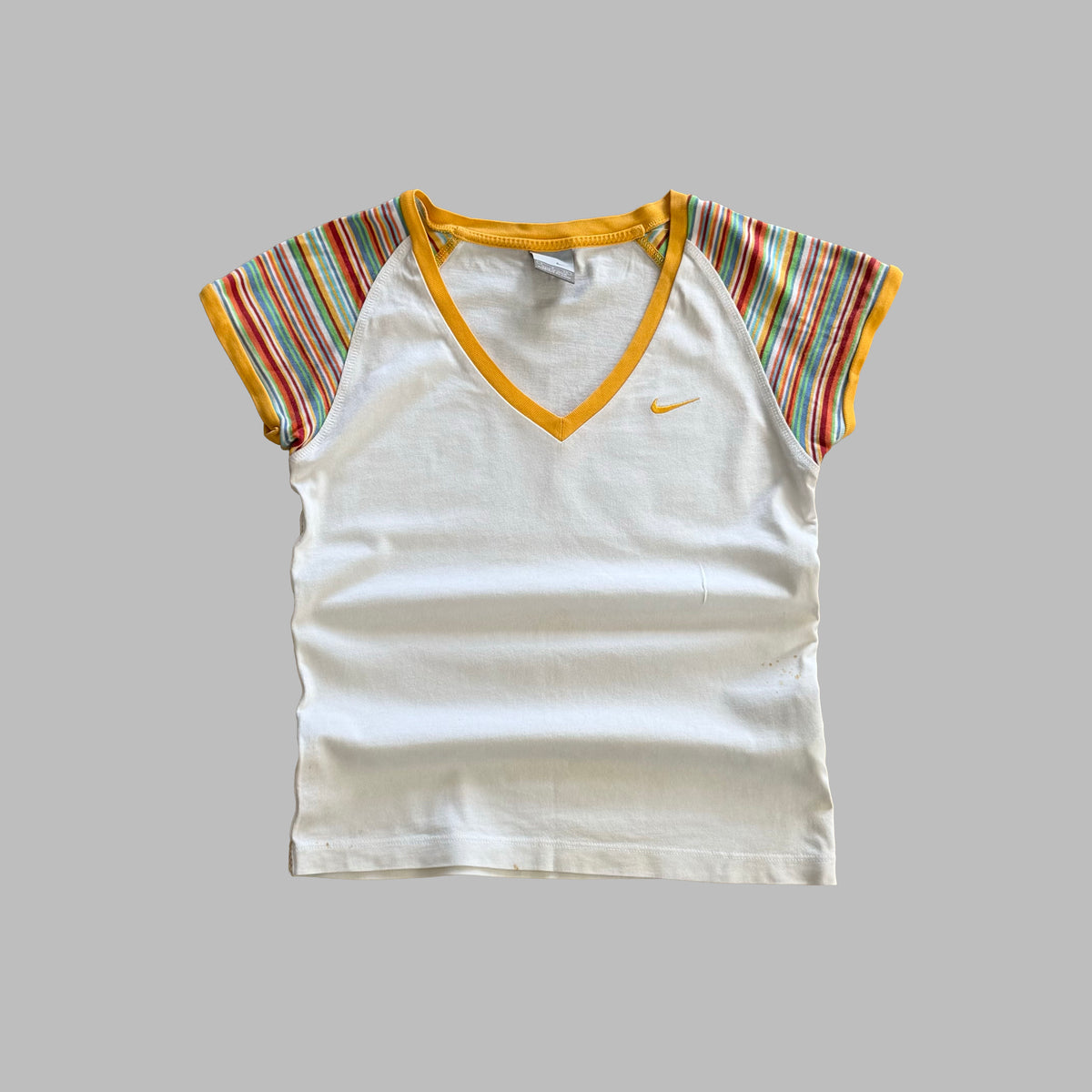 Y2K Nike Raglan Striped Baby Tee - S