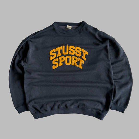 Y2K Stussy Sport Spell Out Sweatshirt - XL