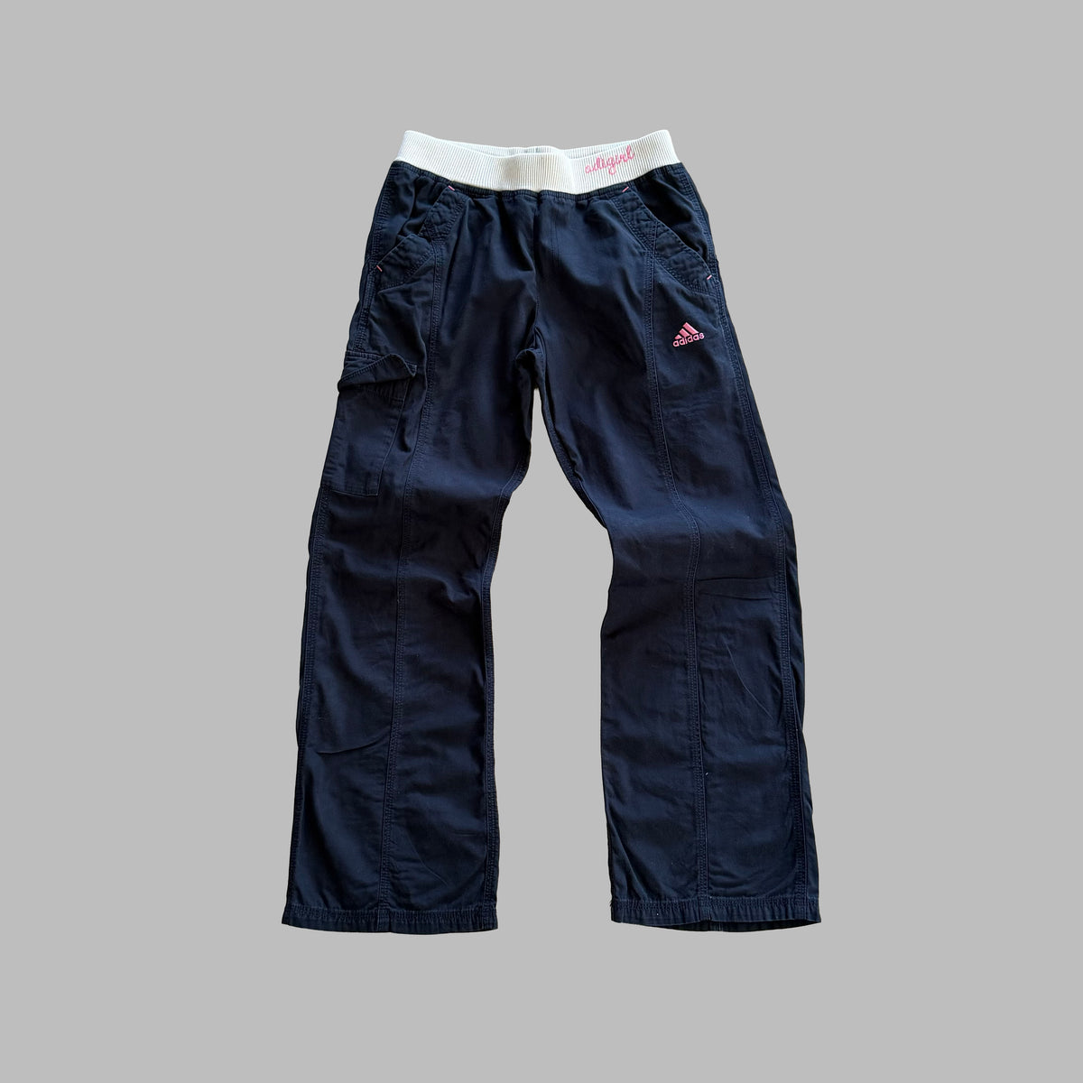 Y2K Adidas Wide Leg Cargo Track Pants - XS