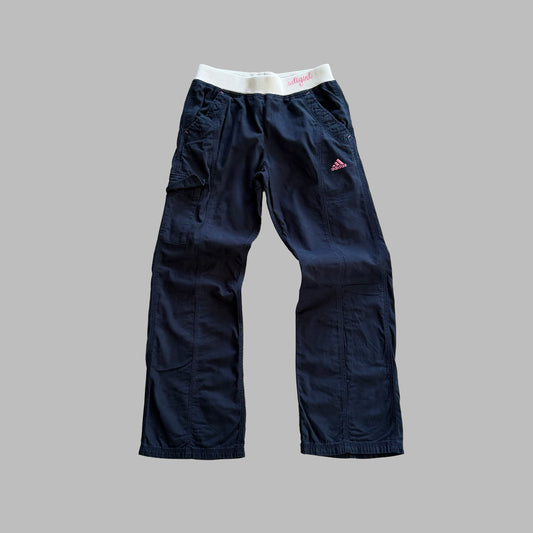 Y2K Adidas Wide Leg Cargo Track Pants - XS