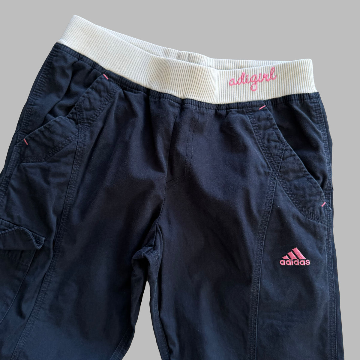 Y2K Adidas Wide Leg Cargo Track Pants - XS