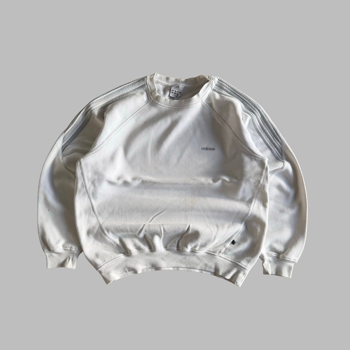 Y2K Adidas Three Stripe Sweatshirt - M
