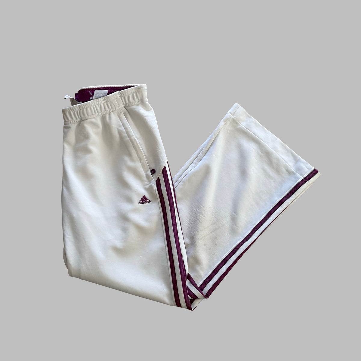 Y2K Adidas Three Stripe Active Track Pants - S