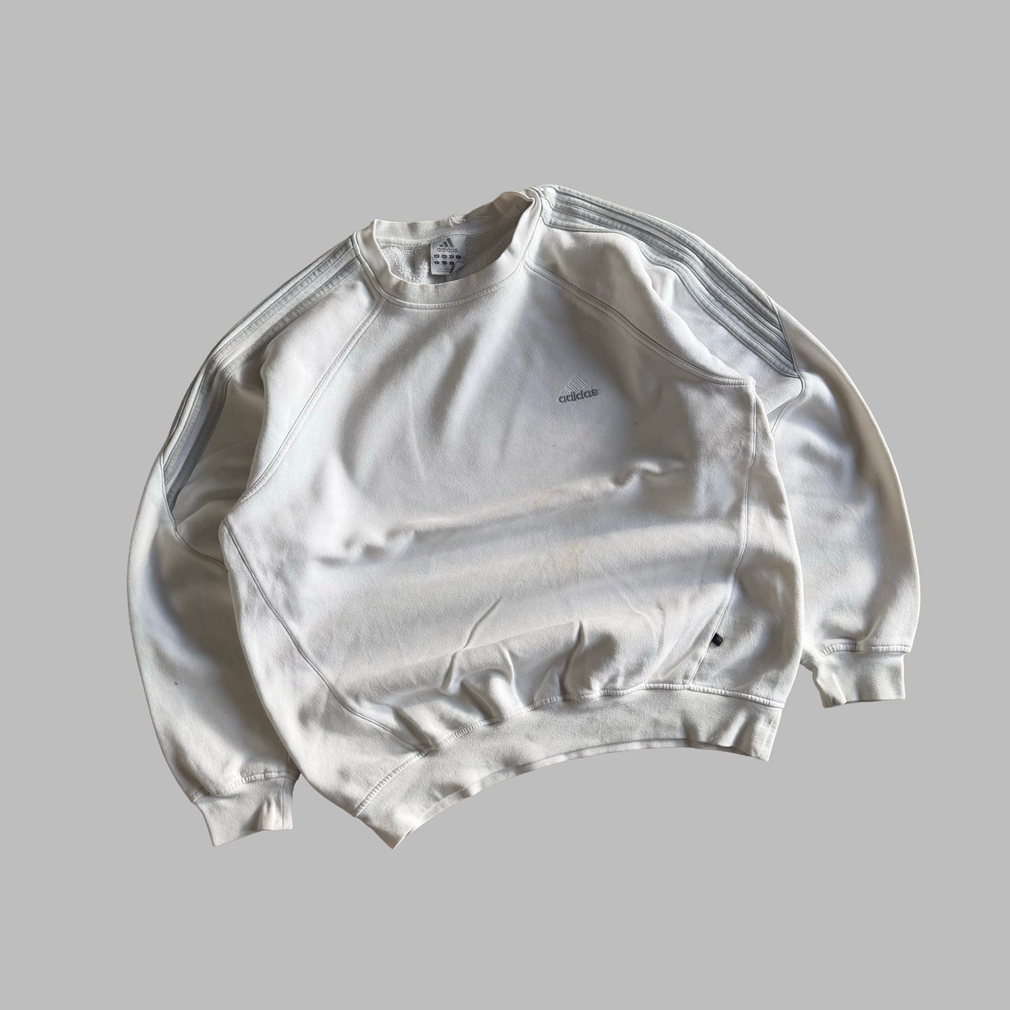 Y2K Adidas Three Stripe Sweatshirt - M