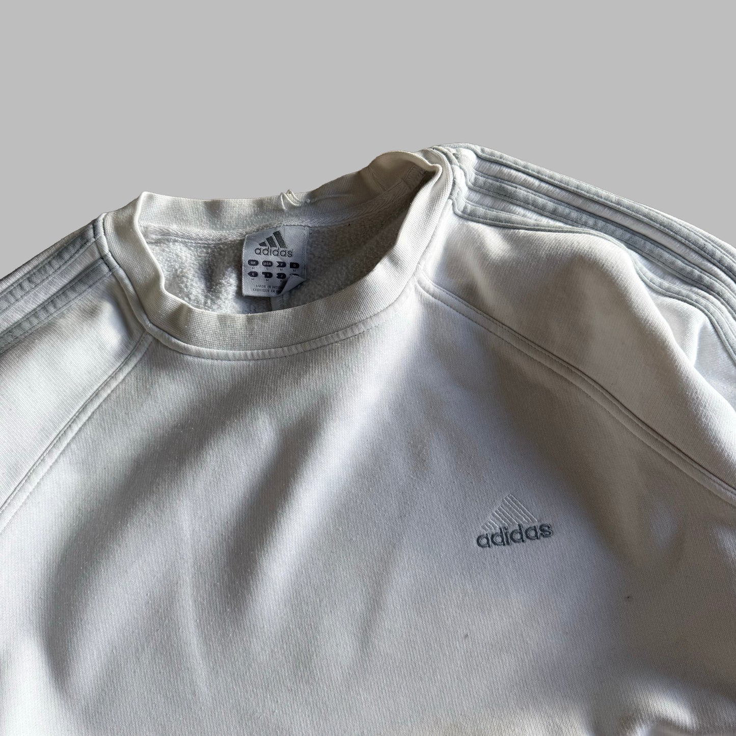 Y2K Adidas Three Stripe Sweatshirt - M