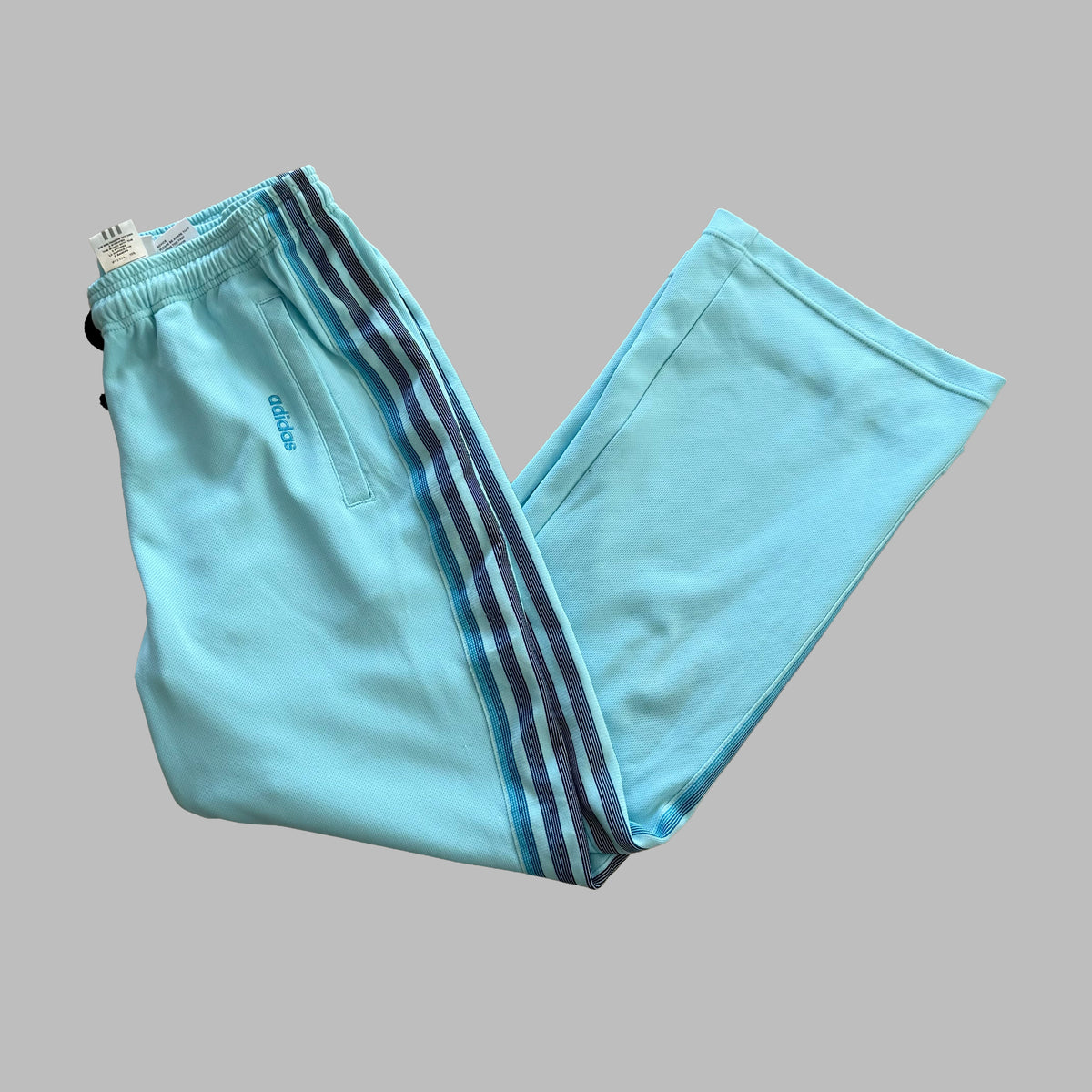 Y2K Adidas Three Stripe Flared Track Pants - S