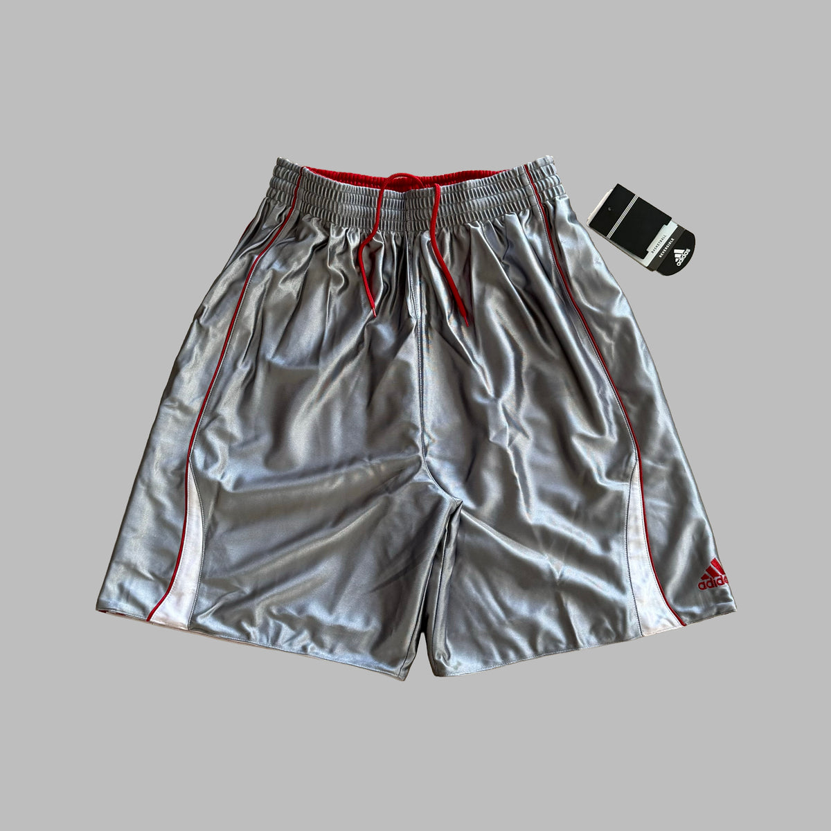 Y2K Adidas Three Stripe Reversible Heavyweight Basketball Shorts - M