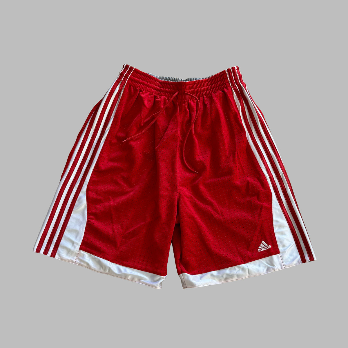Y2K Adidas Three Stripe Reversible Heavyweight Basketball Shorts - M