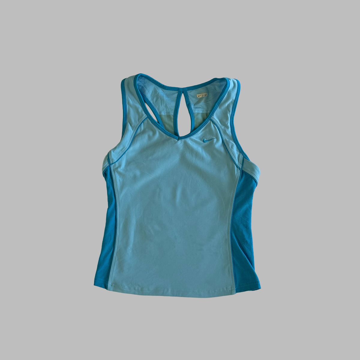 Y2K Nike Panelled Racer Back Activewear Tank - M