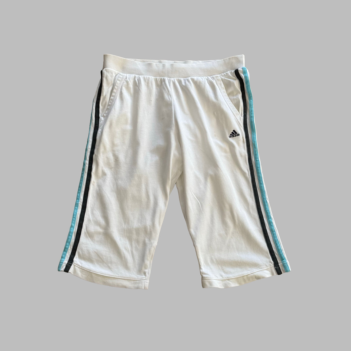Y2K Adidas Three Stripe Activewear Capris - S