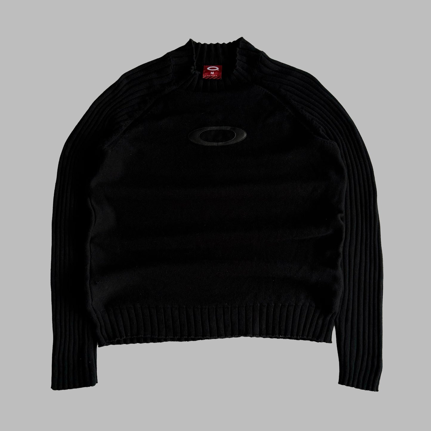 Y2K Oakley Ribbed Mock Neck Sweater - M