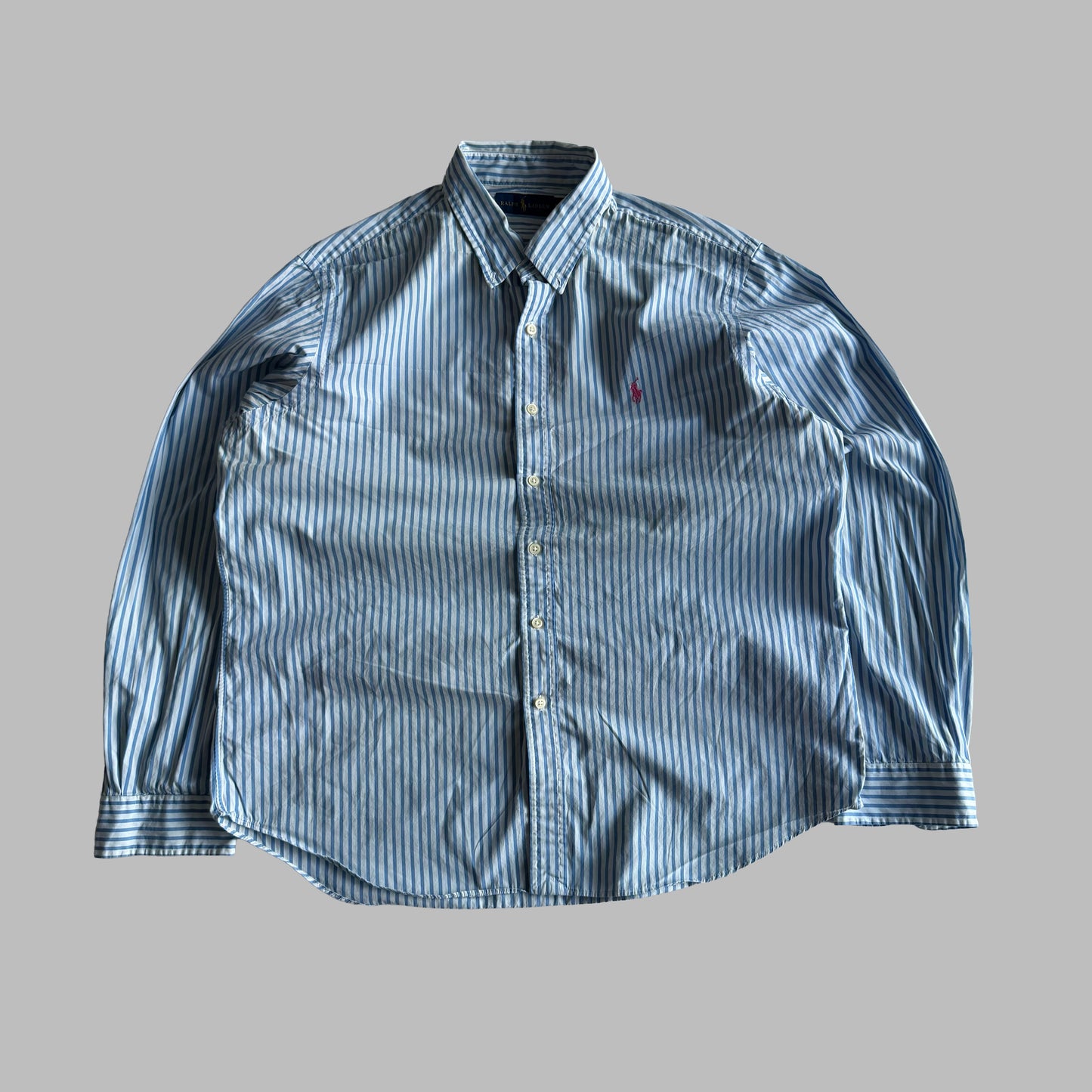 Y2K Polo Ralph Lauren Striped Button Up Shirt - XL