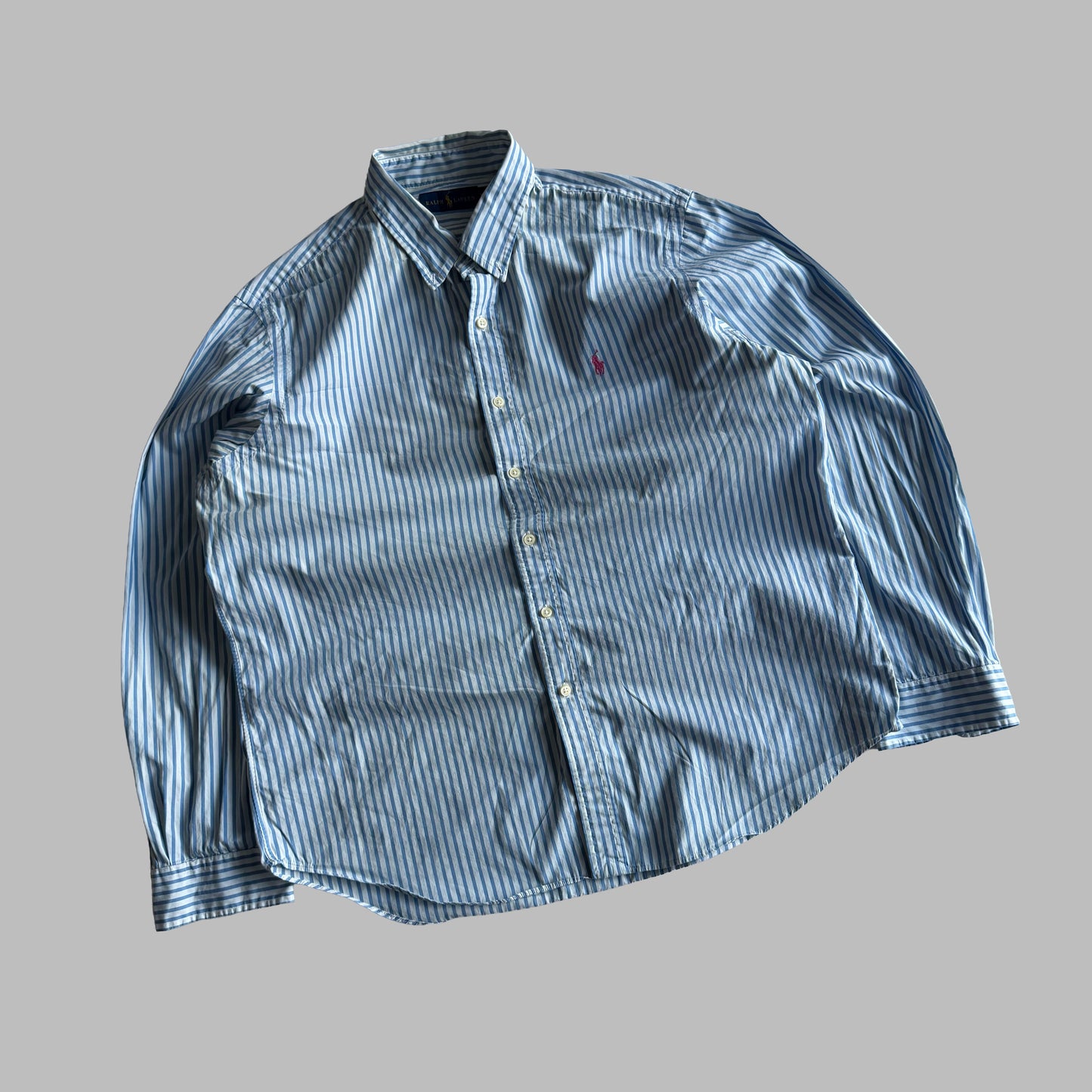 Y2K Polo Ralph Lauren Striped Button Up Shirt - XL