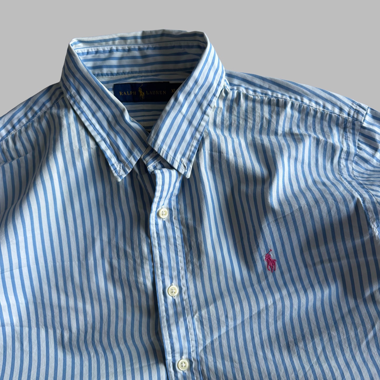 Y2K Polo Ralph Lauren Striped Button Up Shirt - XL