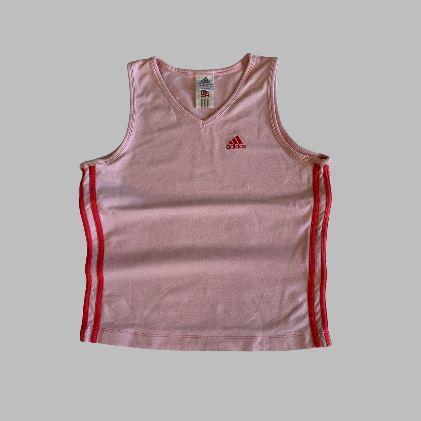 Y2K Adidas Three Stripe Tank - S