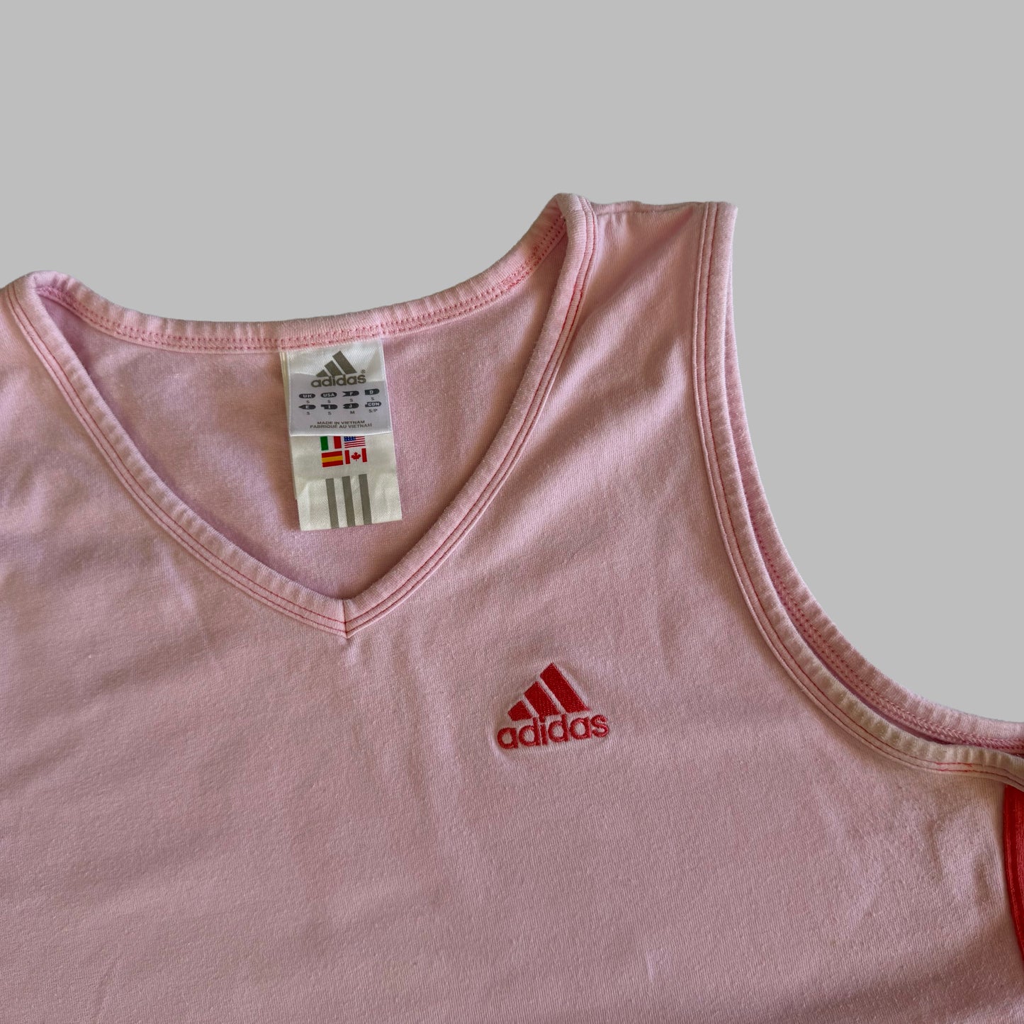 Y2K Adidas Three Stripe Tank - S