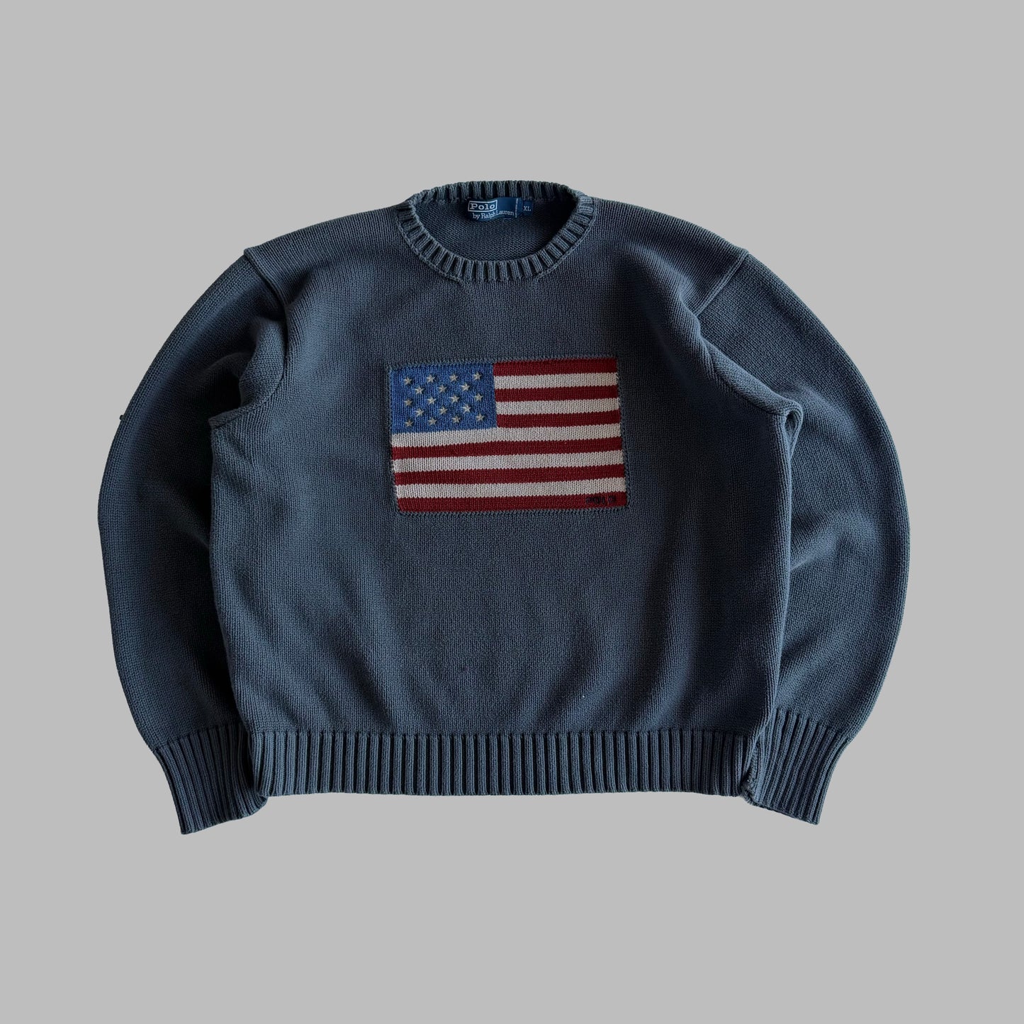 90s Polo Ralph Lauren Flag Heavy Knit - XL