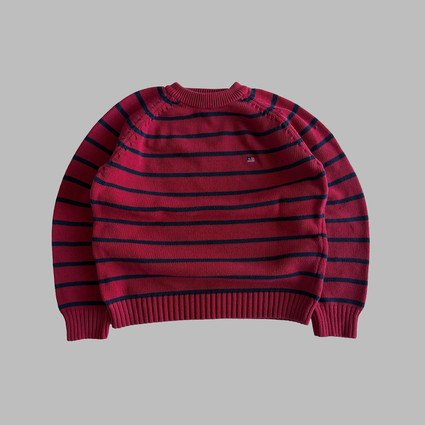 90s Ralph Lauren Polo Jeans Striped Heavy Knit - L