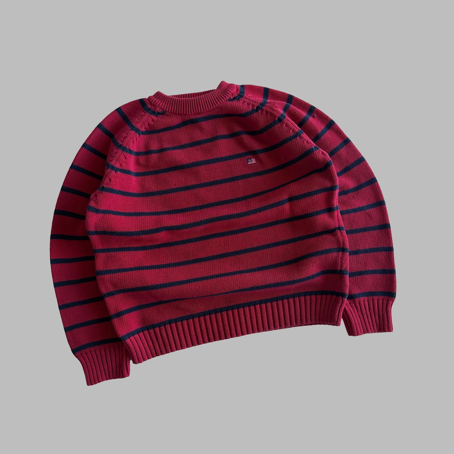 90s Ralph Lauren Polo Jeans Striped Heavy Knit - L
