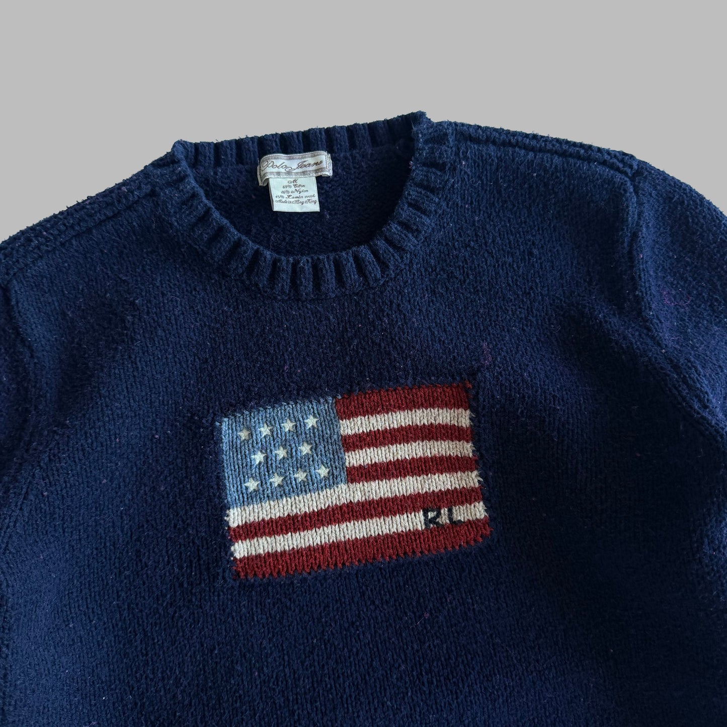 Y2K Polo Ralph Lauren Flag Heavy Knit - XS