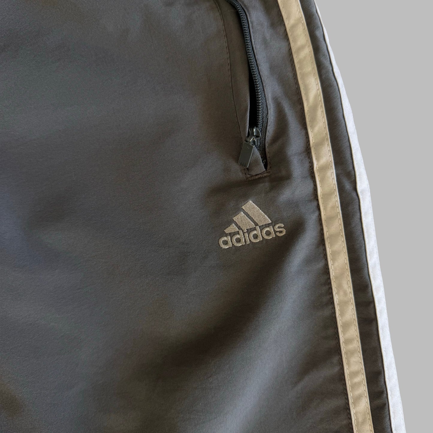Y2K Adidas Three Stripe Wide Leg Track Pants - S