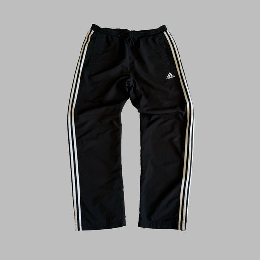 Y2K Adidas Three Stripe Wide Leg Track Pants - M