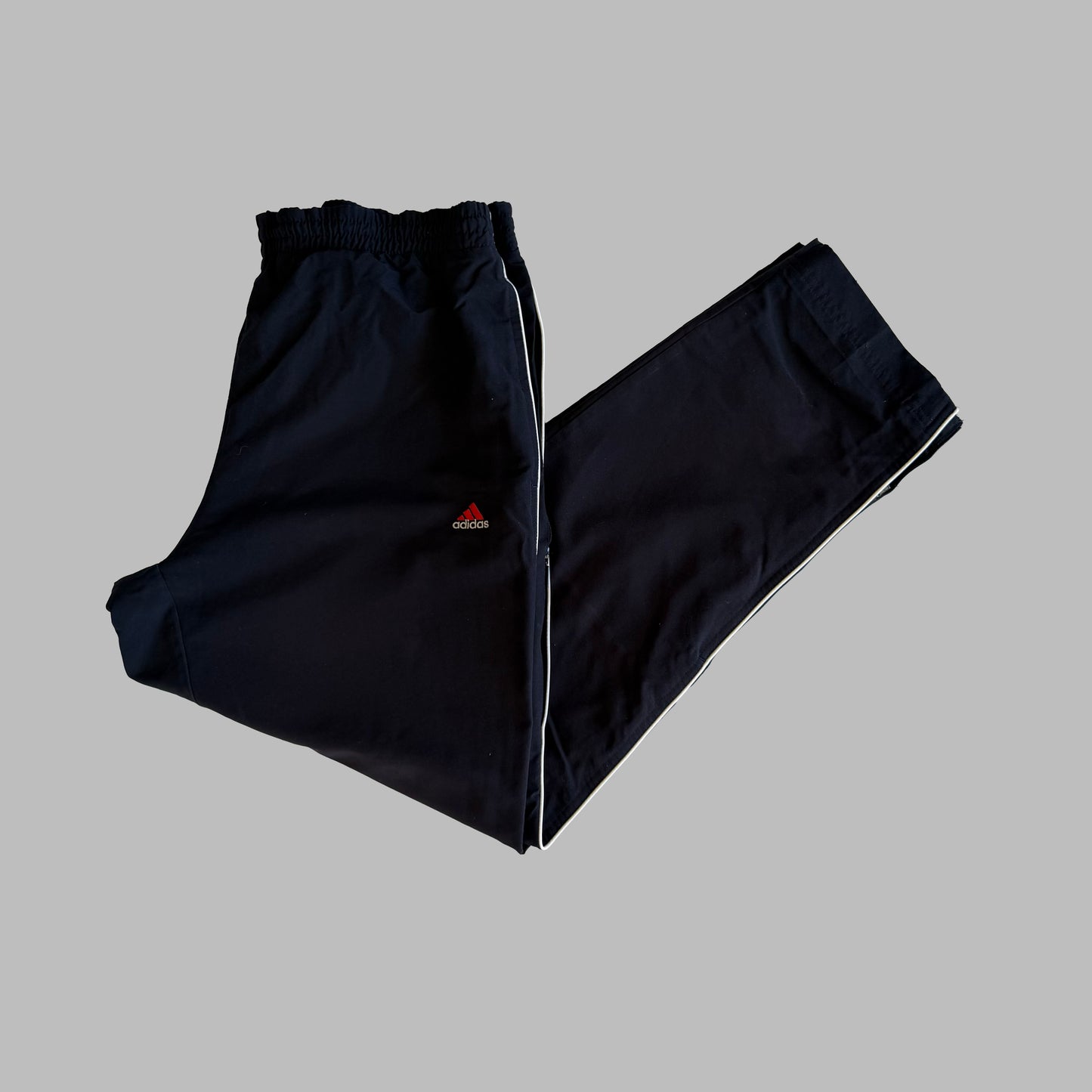 Y2K Adidas Stripe Wide Leg Track Pants - M
