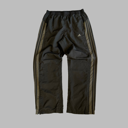 Y2K Adidas Three Stripe Wide Leg Track Pants - M