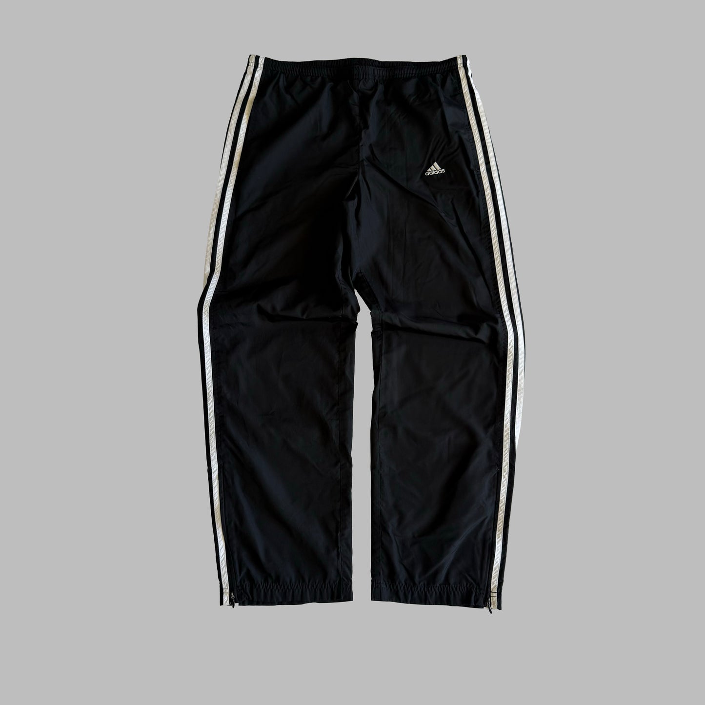 Y2K Adidas Three Stripe Baggy Track Pants - S