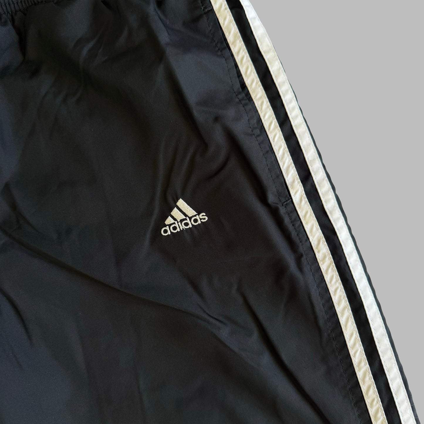 Y2K Adidas Three Stripe Baggy Track Pants - S