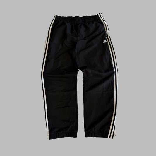 Y2K Adidas Three Stripe Wide Leg Track Pants - L