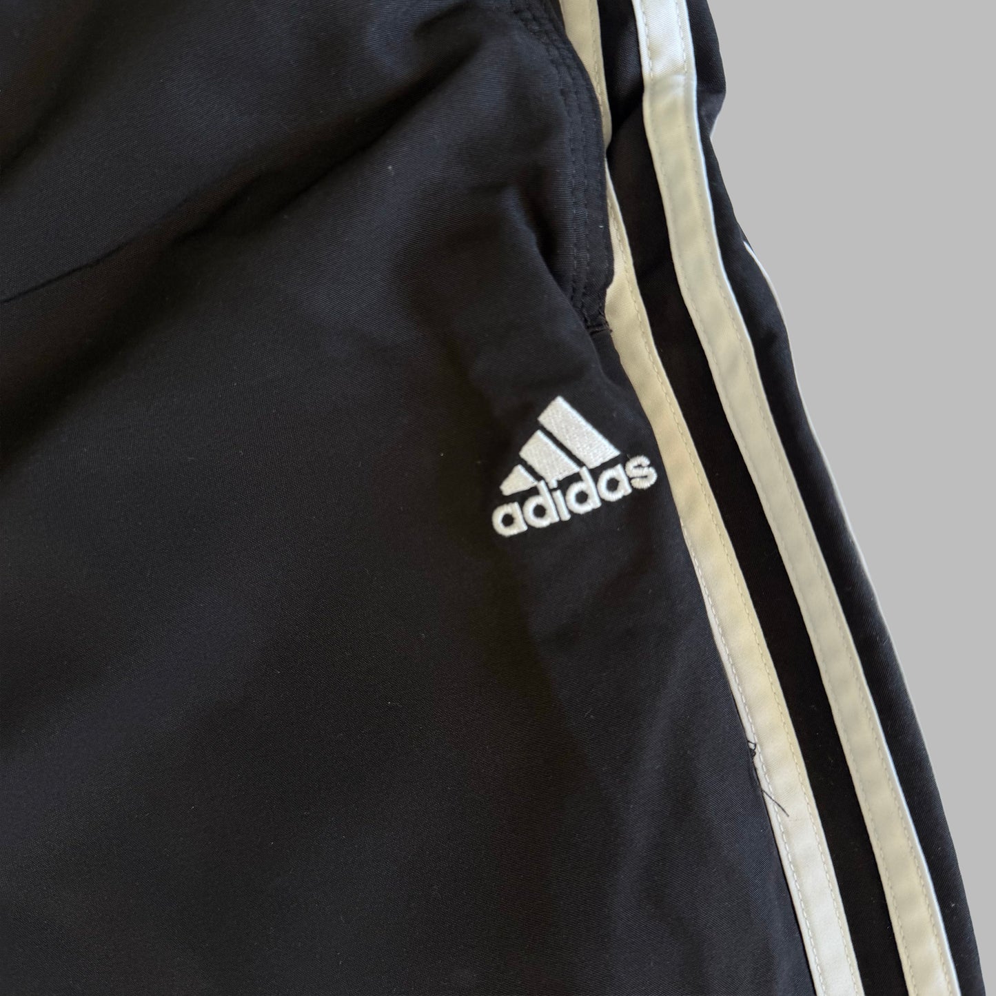 Y2K Adidas Three Stripe Wide Leg Track Pants - L